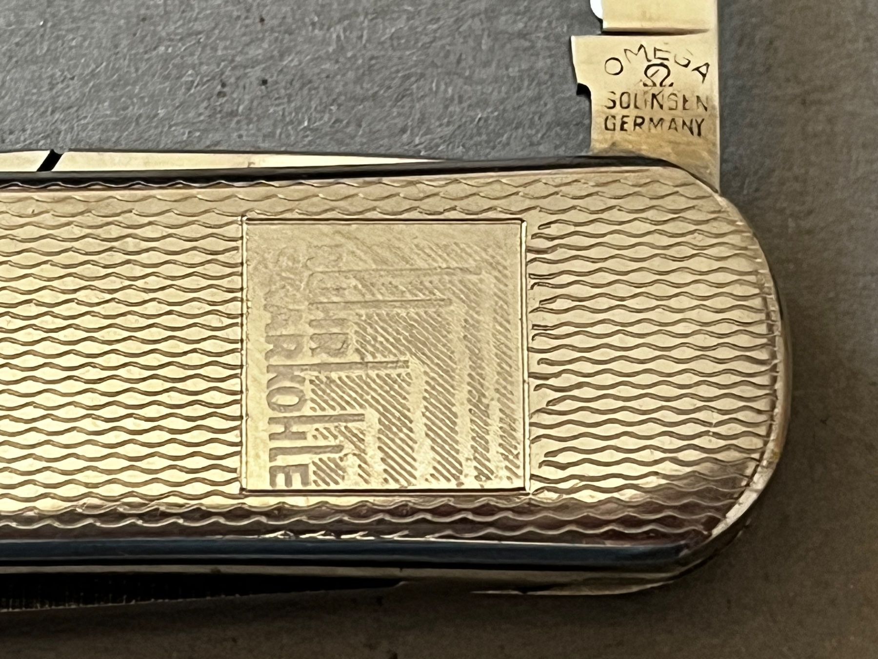 Solingen Coltelli tascabile: Sackmesser OMEGA Solingen 58 mm - mit Etui – Usato da Zürich venduto da FV.vintage 3