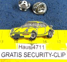 PORSCHE 911 TURBO GELB AUTO PIN ENAMEL