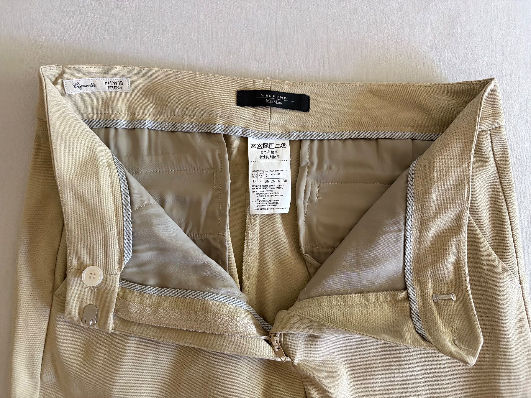 Max Mara Pantaloni: MAX MARA Weekend Hose FITW13 beige Gr. 34 – Usato da Uitikon Waldegg venduto da Voile 2