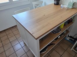 TORNVIKEN Ikea Kücheninsel Eiche/Weiss 126x77cm