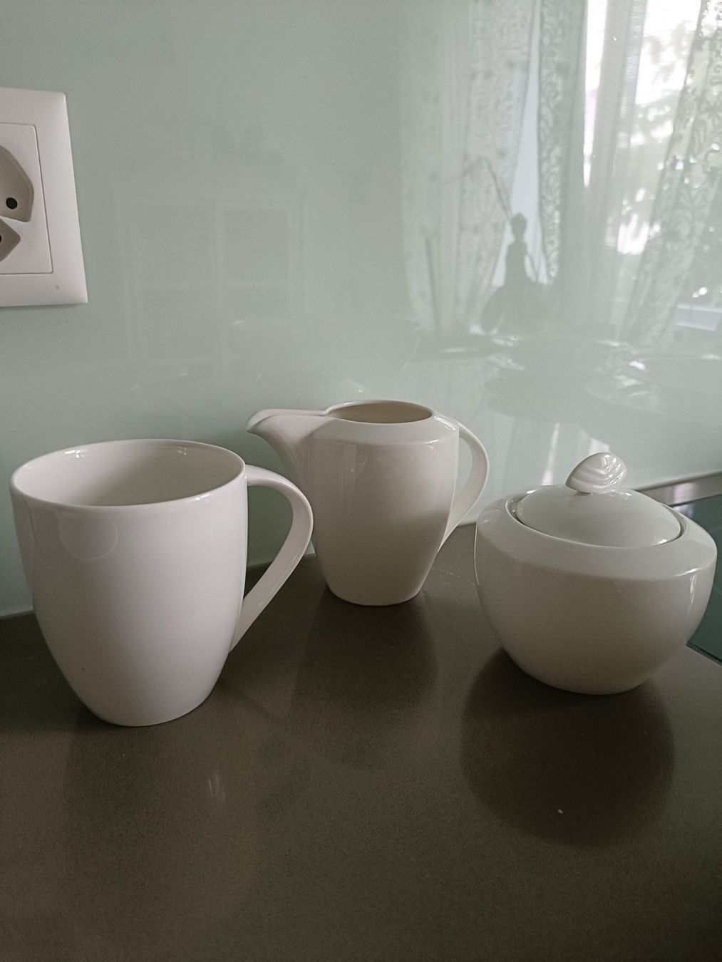 Set di piatti: Christopher Stuart Optima Geschirrset, Cafe White – Usato da Basel venduto da DeMtz. 3