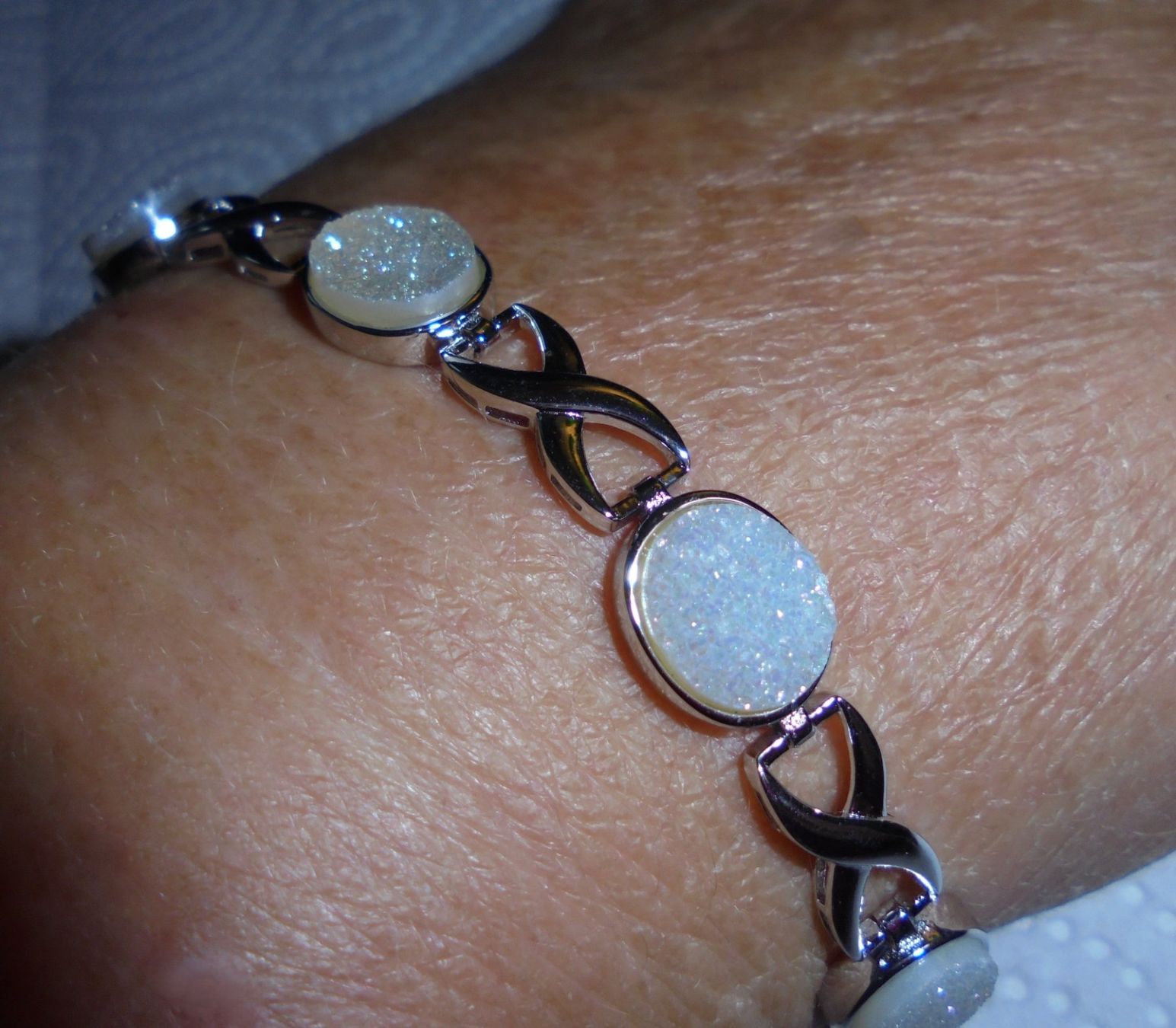 Armbänder & -reifen: Echtschmuck: Perlenschimmer-Glitzer-Quarz-Silberarmband – Neu (gemäss Beschreibung) aus Zuchwil von maumauchi 4