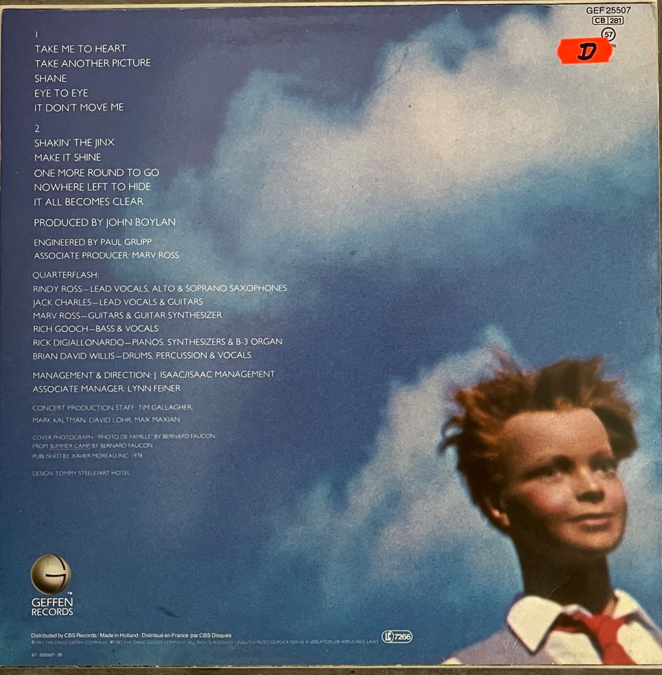 Dischi in vinile: QUARTERFLASH - TAKE ANOTHER PICTURE - 33 Tours – Usato da Bussigny venduto da vinyl-pas-cher 1