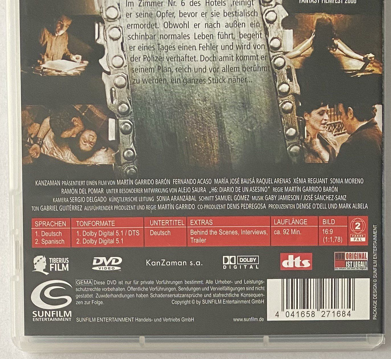 Tutti i DVDs: H6, Tagebuch eines Serienkillers – Usato da Flums venduto da Asquillo 2