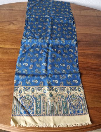 Seidenschal blau mit Paisleymuster