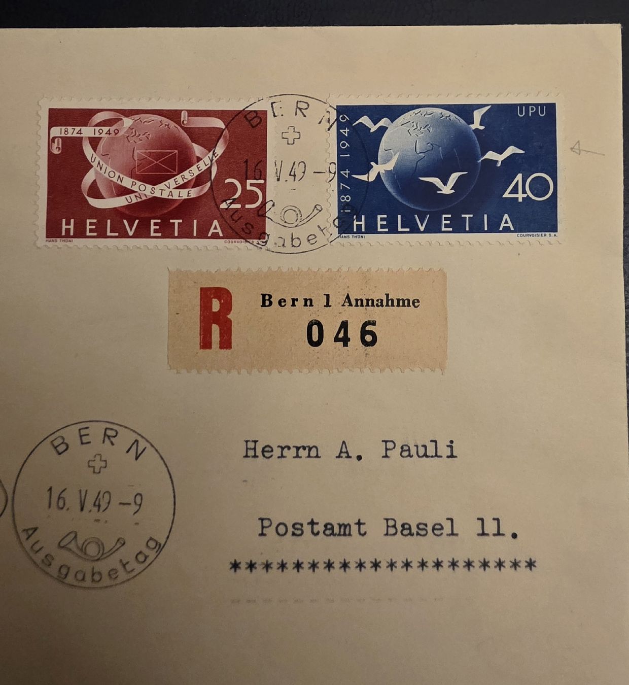 Tutti i francobolli: Weltpostverein UPU FDC  – Usato da Bern venduto da Kocholo 2
