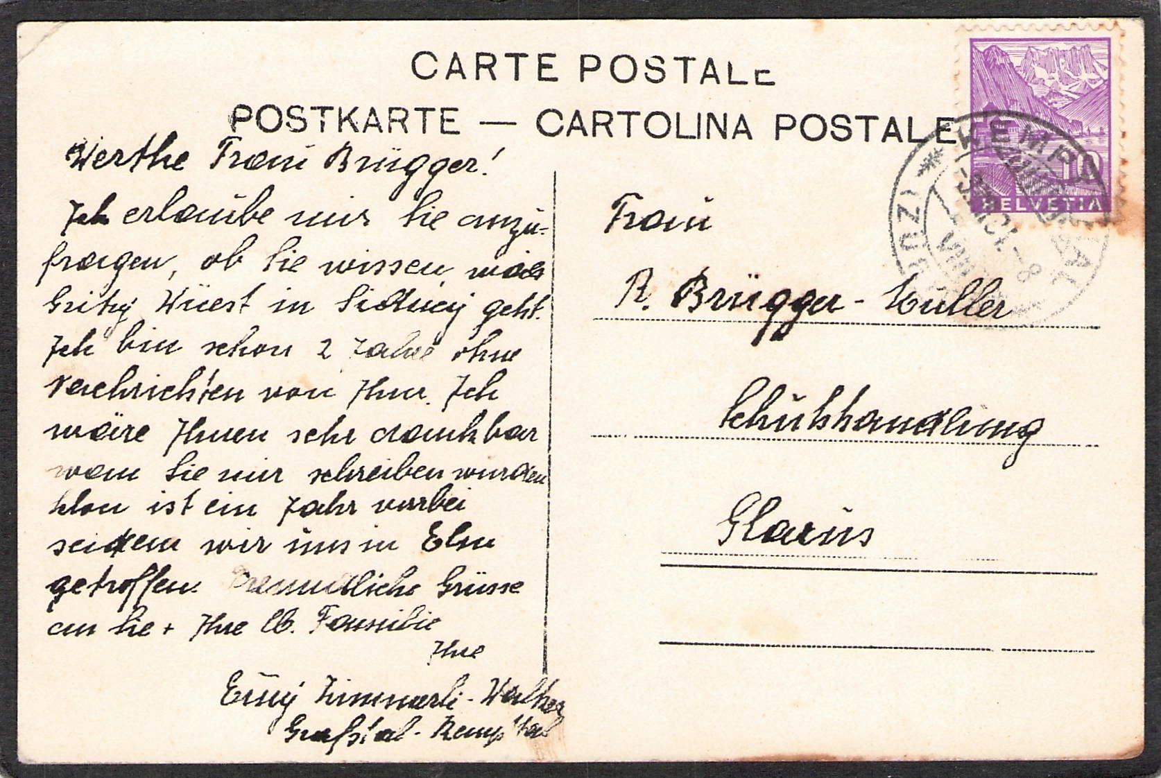 Cartoline postali: ^Ems bei Chur GR , gel. – Usato da Reichenburg venduto da Pipo-67 1