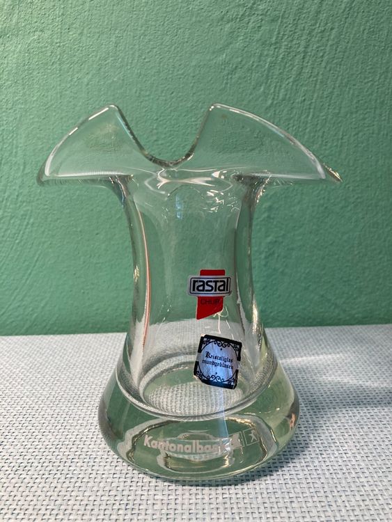 RASTAL VASE BLUMENVASE KRISTALL MUNDGEBLASEN KB GRAUBÜNDE (Gebraucht ...