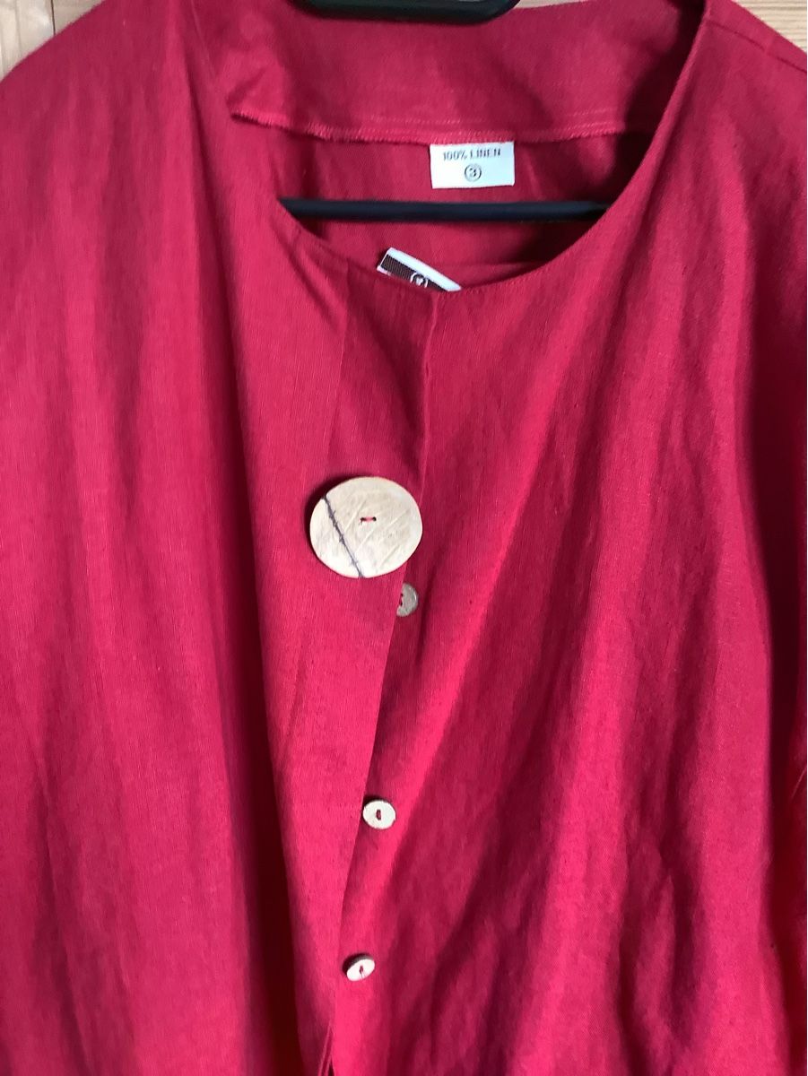 Giacche: Zweiteilig rote Leinenjacke mit Top – Usato da Buch SH venduto da bri_hpp2 2