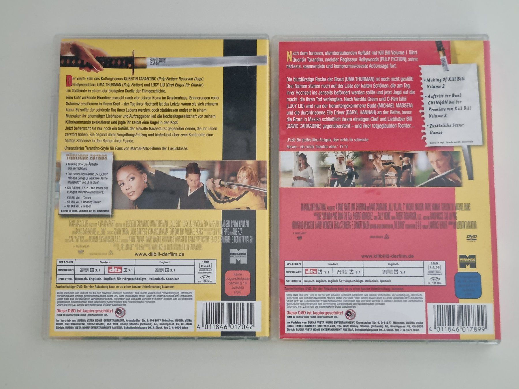 Tutti i DVDs: DVD: Kill Bill Collection - Teil 1+2 – Usato da Ehrendingen venduto da Thomas_2 3