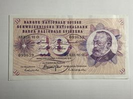 Banknote 10 Franken Serie 93 O Datum 07.02.1974