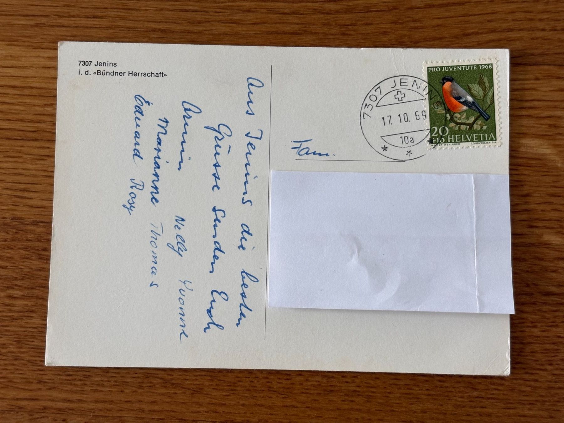 Ansichtskarten: Postkarte Jenins – Gebraucht aus Mönchaltorf von Tschibi 1