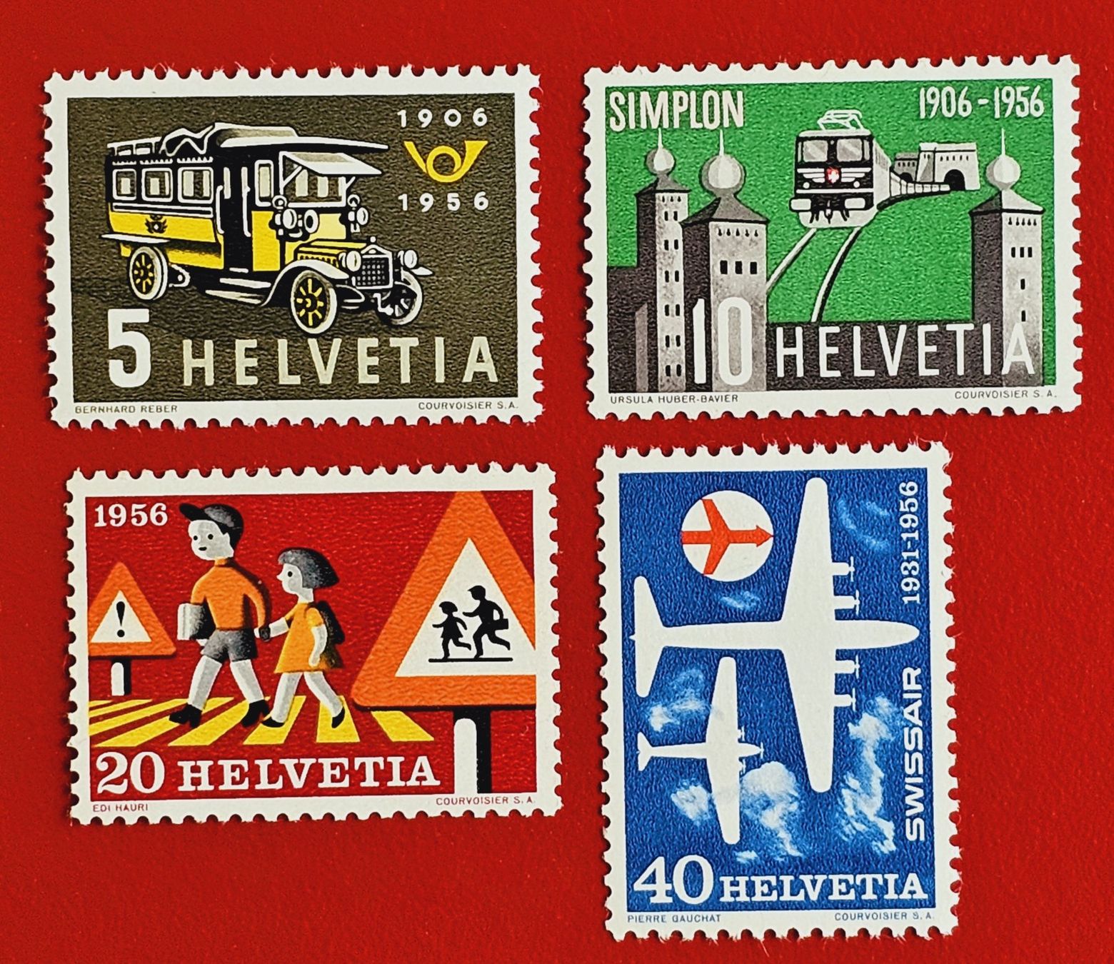 Tutti i francobolli: WERBEMARKEN SATZ 324 - 327 1956** POSTFRISCH – Nuovo (secondo la descrizione) da Düdingen venduto da Quartierstrasse