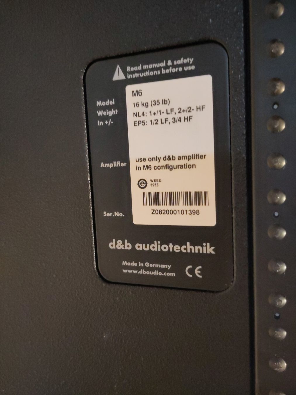 Haut-parleurs: Enceinte D&B audiotechnik M6 bon état – D'occasion à La Chaux-de-Fonds par JeanSeb 1