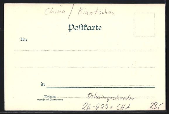 Cartoline postali: A. Heide: China, Kriegsschiffe S. M. S.  – Usato da Berlin venduto da bartko-reher 1