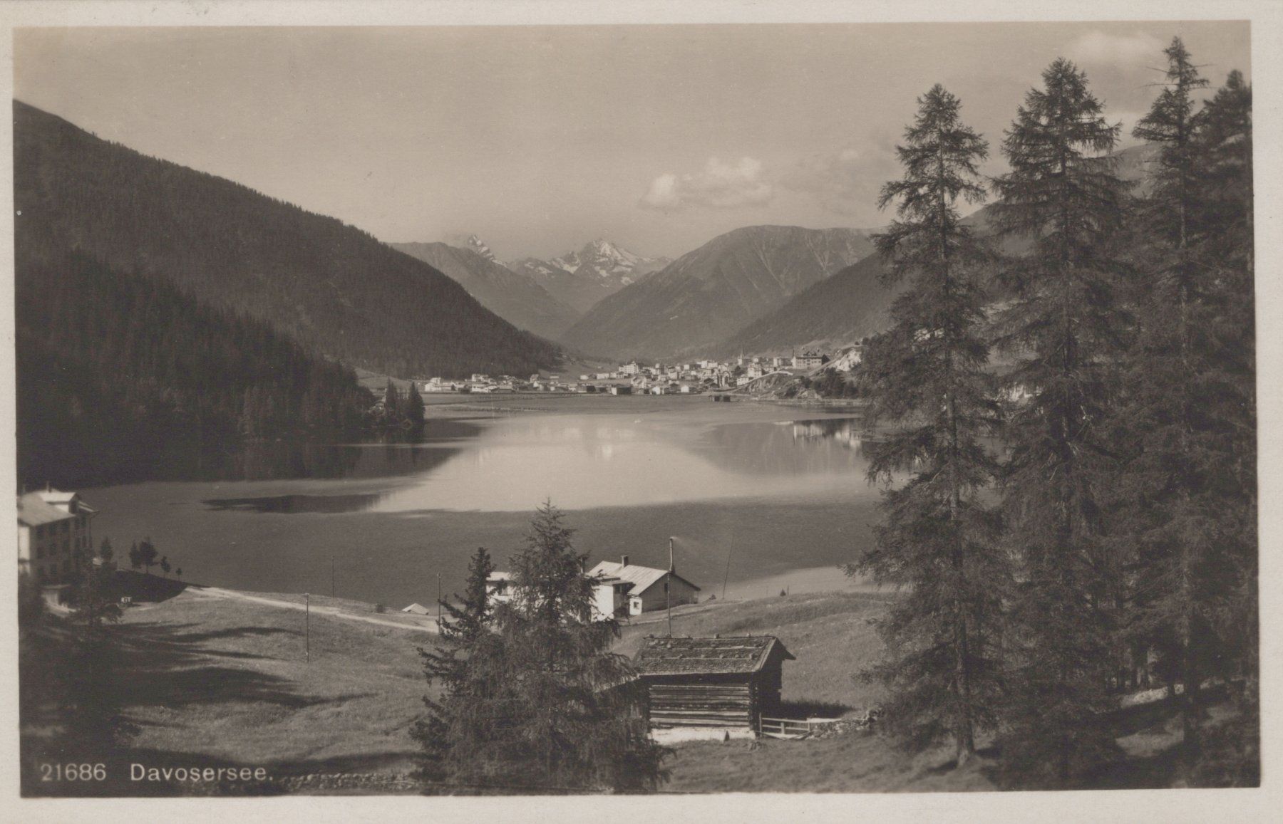 Cartoline postali: 0074 - Postkarte / Ansichtskarte - Davos Davosersee – Usato da Reinach BL venduto da Boston-Verkauf