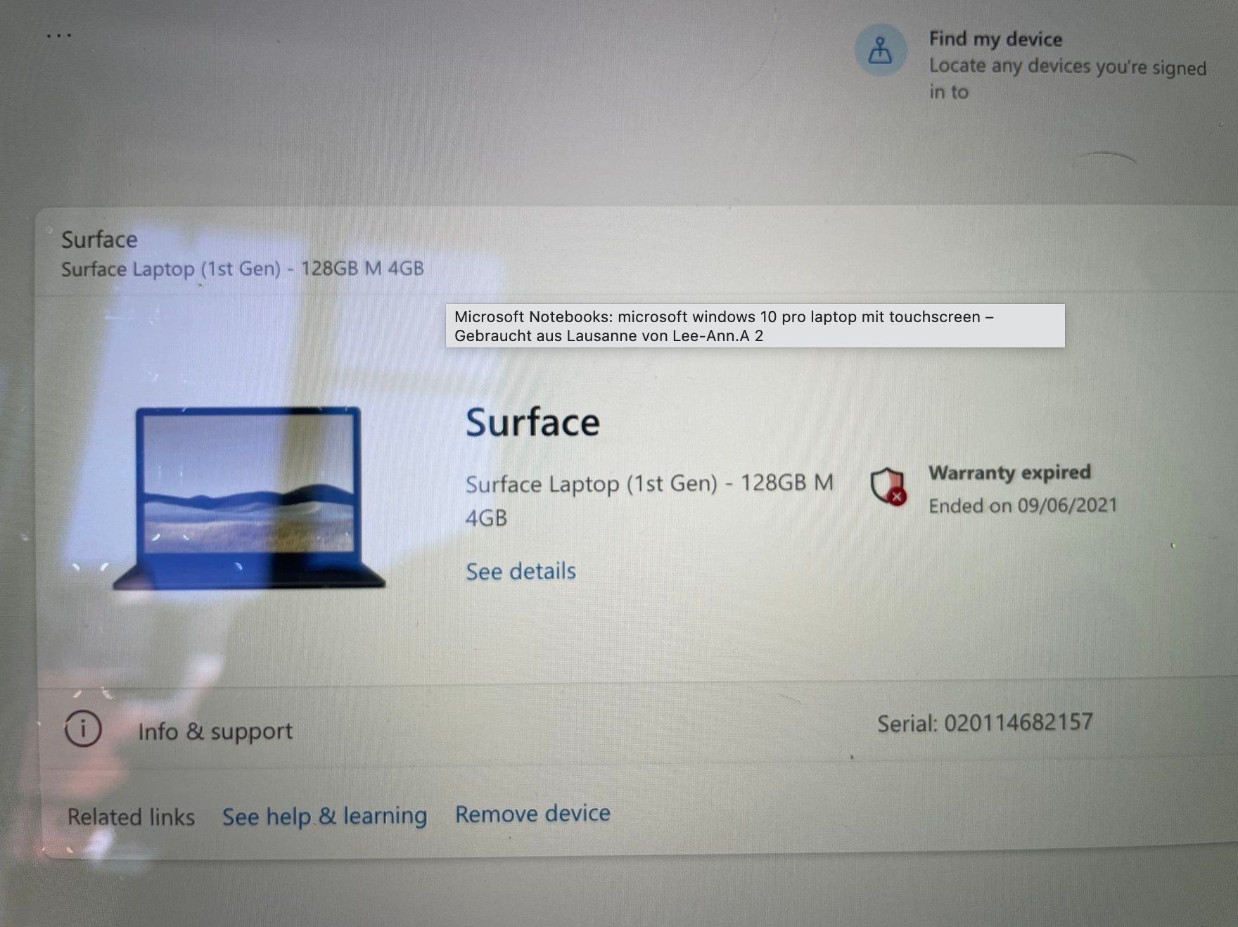 Microsoft Notebook: microsoft windows 10 pro laptop mit touchscreen – Usato da Lausanne venduto da Lee-Ann.A 7