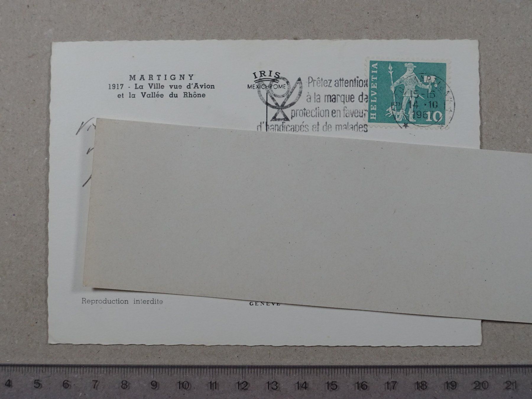 Cartoline postali: Martigny, 1967 – Usato da Lenzburg venduto da fh1 1