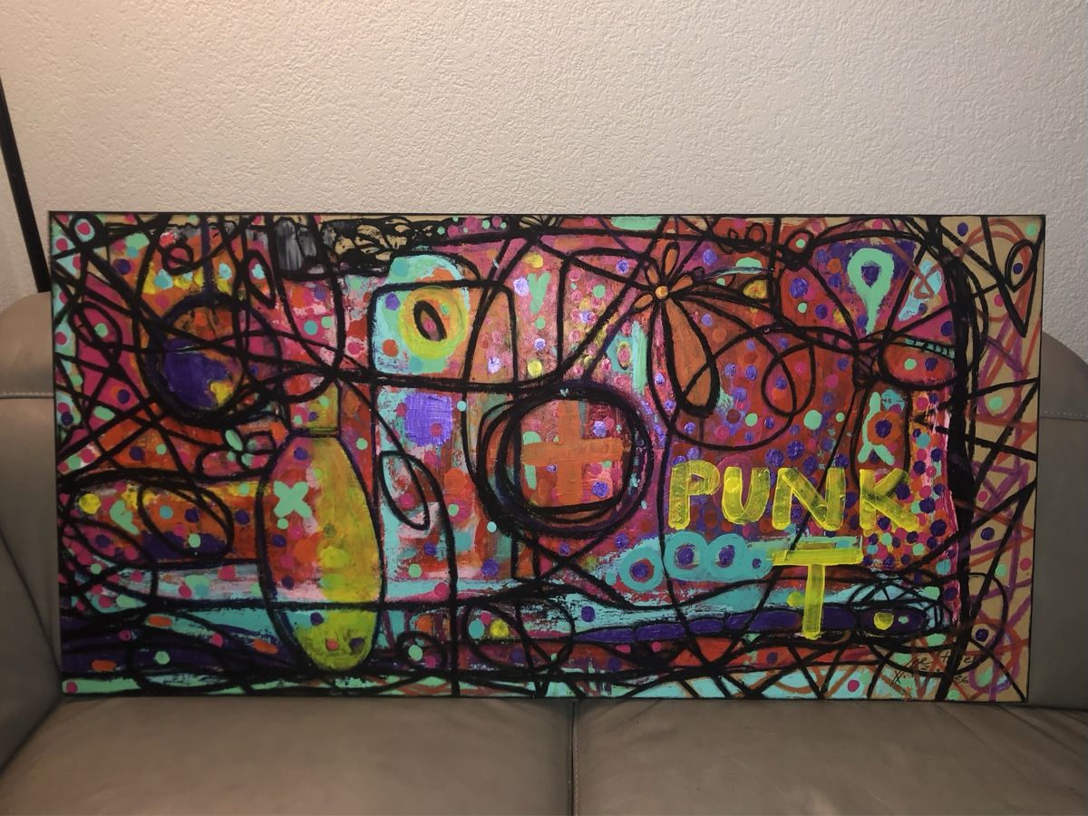 Dipinti: Abstrakt-expressionistisches  Gemälde 60/120cm – Nuovo e nell'imballaggio originale da Frauenkappelen venduto da MissCadillac