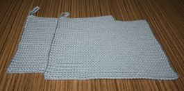 2 Topflappen Baumwolle 20 x 19 grau  NEU