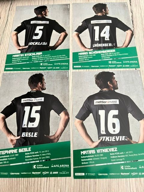 Autographes: FCSG Spieler Karten Saison 2013/14 4 Stück – D'occasion à Naters par juveman 1
