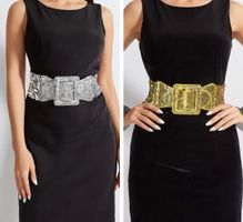 2x Gürtel mit goldenen und silbernen Pailletten - ceinture
