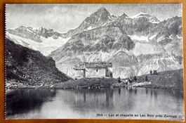 AK: Zermatt - Schwarzsee - Kapelle Maria - Animée
