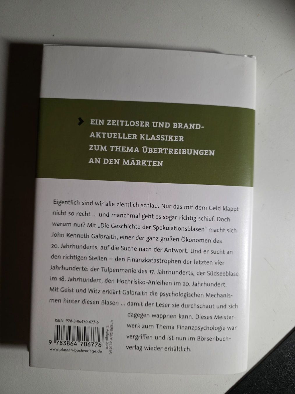 Libri: Spekulationsblasen - John Kenneth Galbraith - 2020 – Nuovo (secondo la descrizione) da Walterswil BE venduto da Lonitti 4