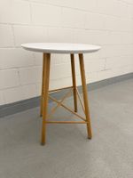 Stilvoller Beistelltisch rund Holz weiss