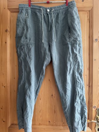 Street One Damen Hose Leinen graugrün Grösse 42 