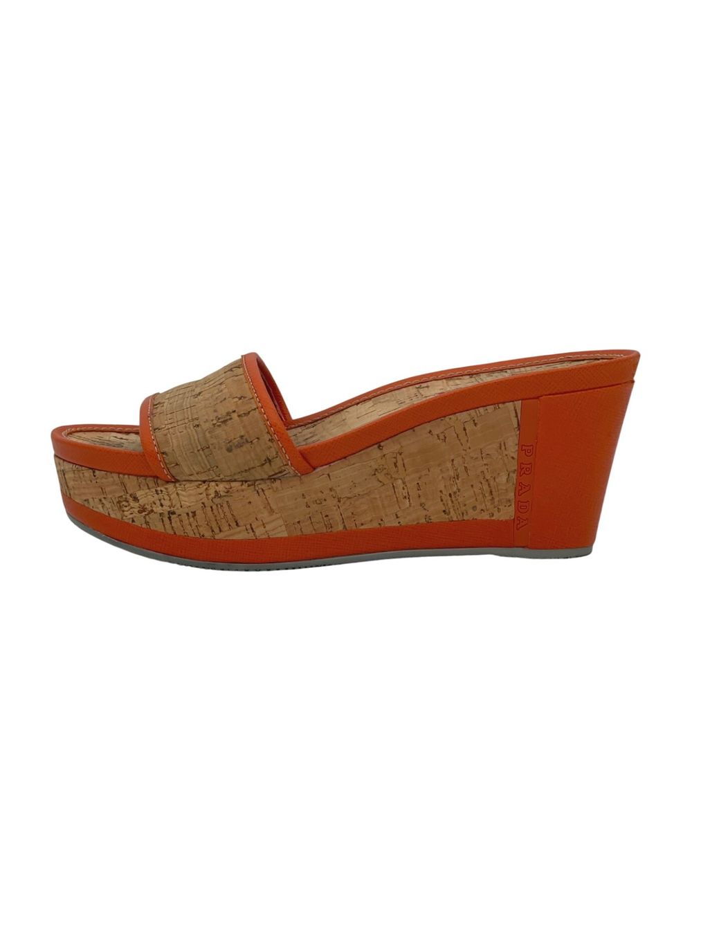 Prada Scarpe da donna: Prada Cork Wedge Sandale mit Absatz EU 36 Orange – Usato da Zürich venduto da shoe_shop