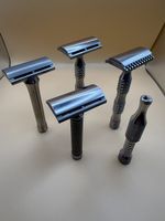 Set 4 Rasoirs de Sûreté HomeLike Shaving START Inox + Manche