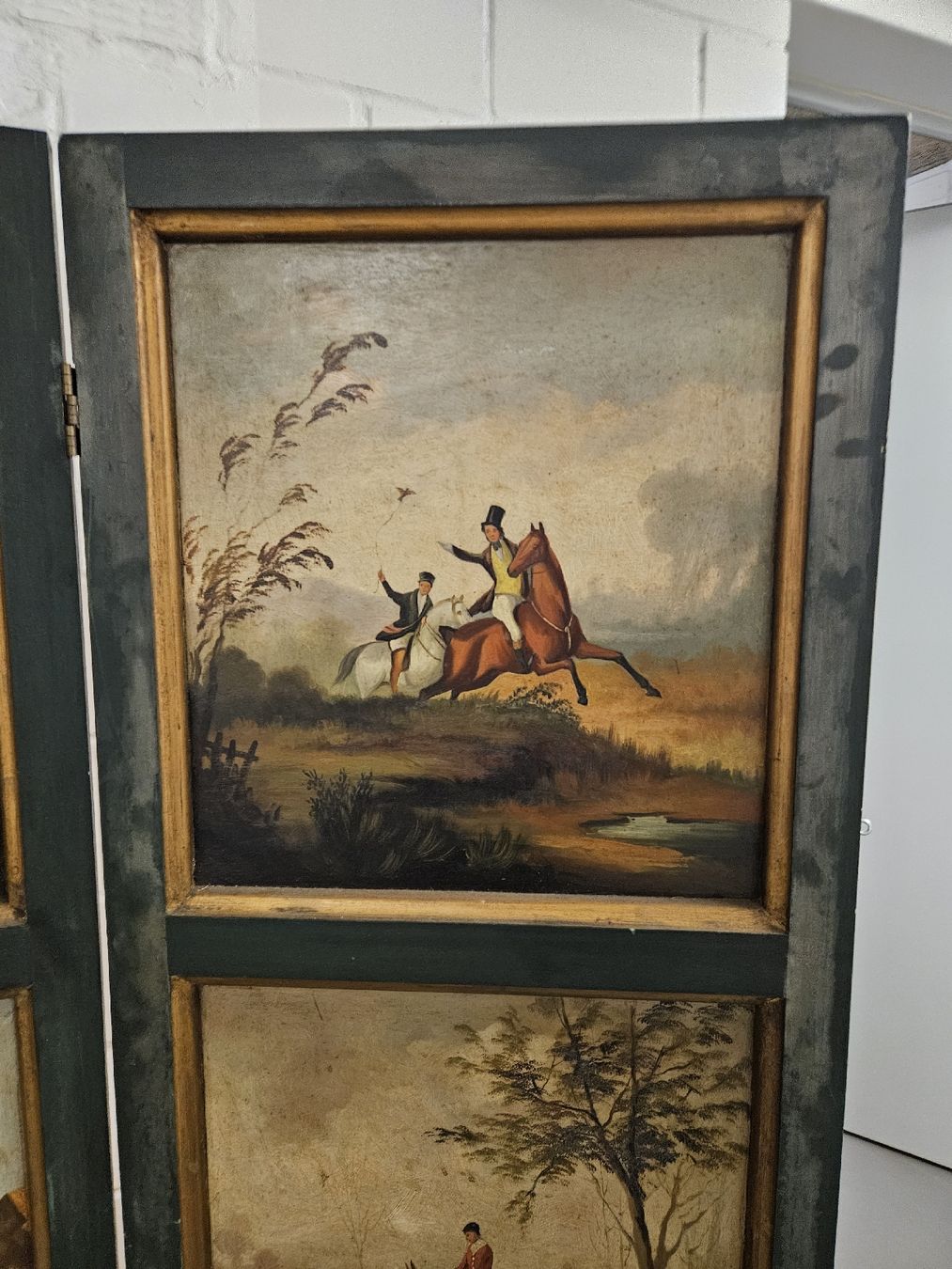 Paraventi: Antique Decorative Folding Screen Room Divider - Horses – Usato da Rickenbach b. Wil venduto da nic_8ljr 3