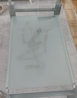 Couchtisch Glas satiniert Metall Gestell