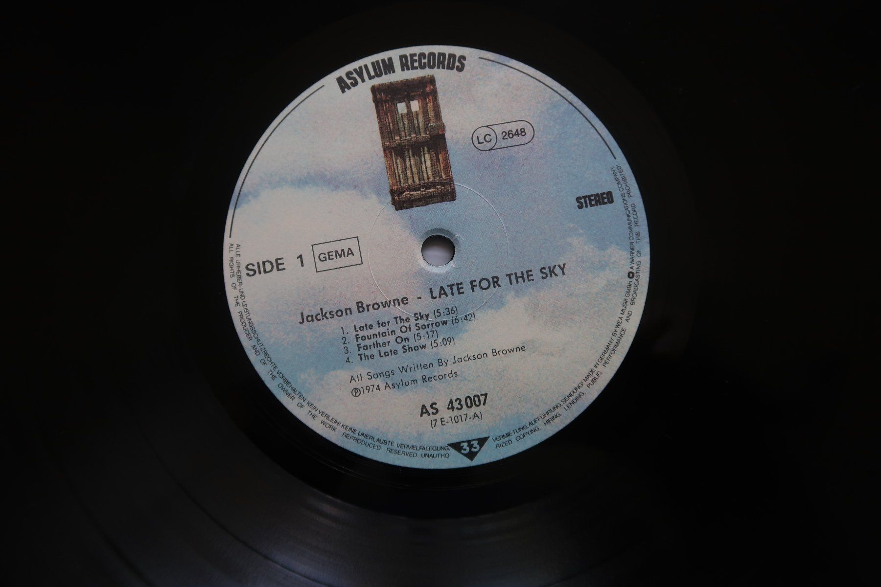Dischi in vinile: JACKSON BROWNE - LATE FOR THE SKY - VINYL LP – Usato da Basel venduto da Patiscat 2