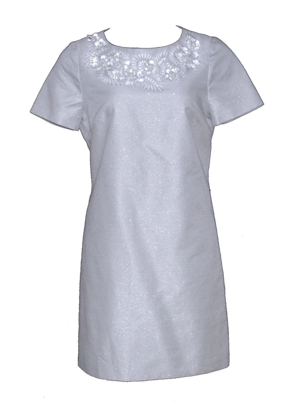 Vestiti: Mini-robe argentée avec col en perles transparentes. T. S – Usato da Clarens venduto da alice_merveilles