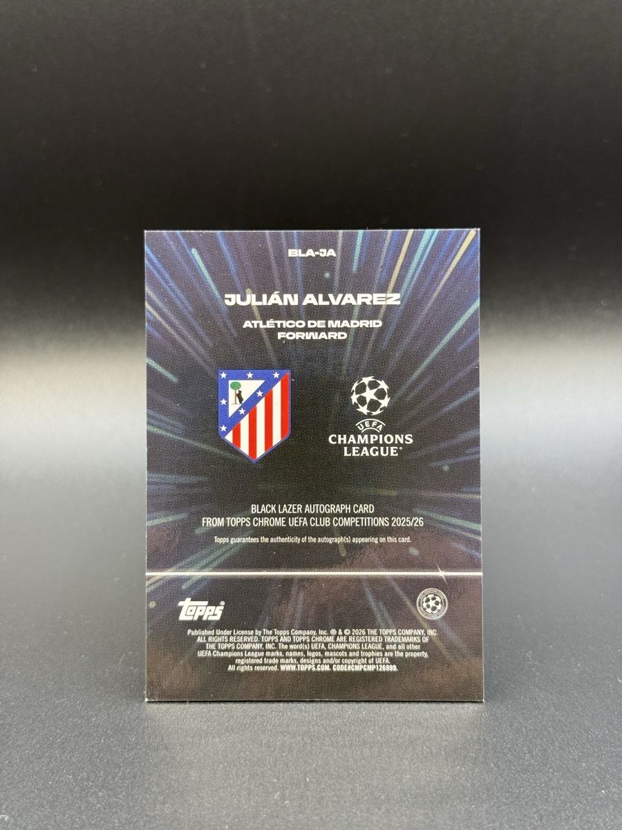 Julián Alvarez auto /50 Topps Chrome Black Lazer (Nuovo (secondo la ...