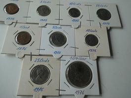 Canada 1975/76, Konvolut alte Münzen meist unzirkuliert