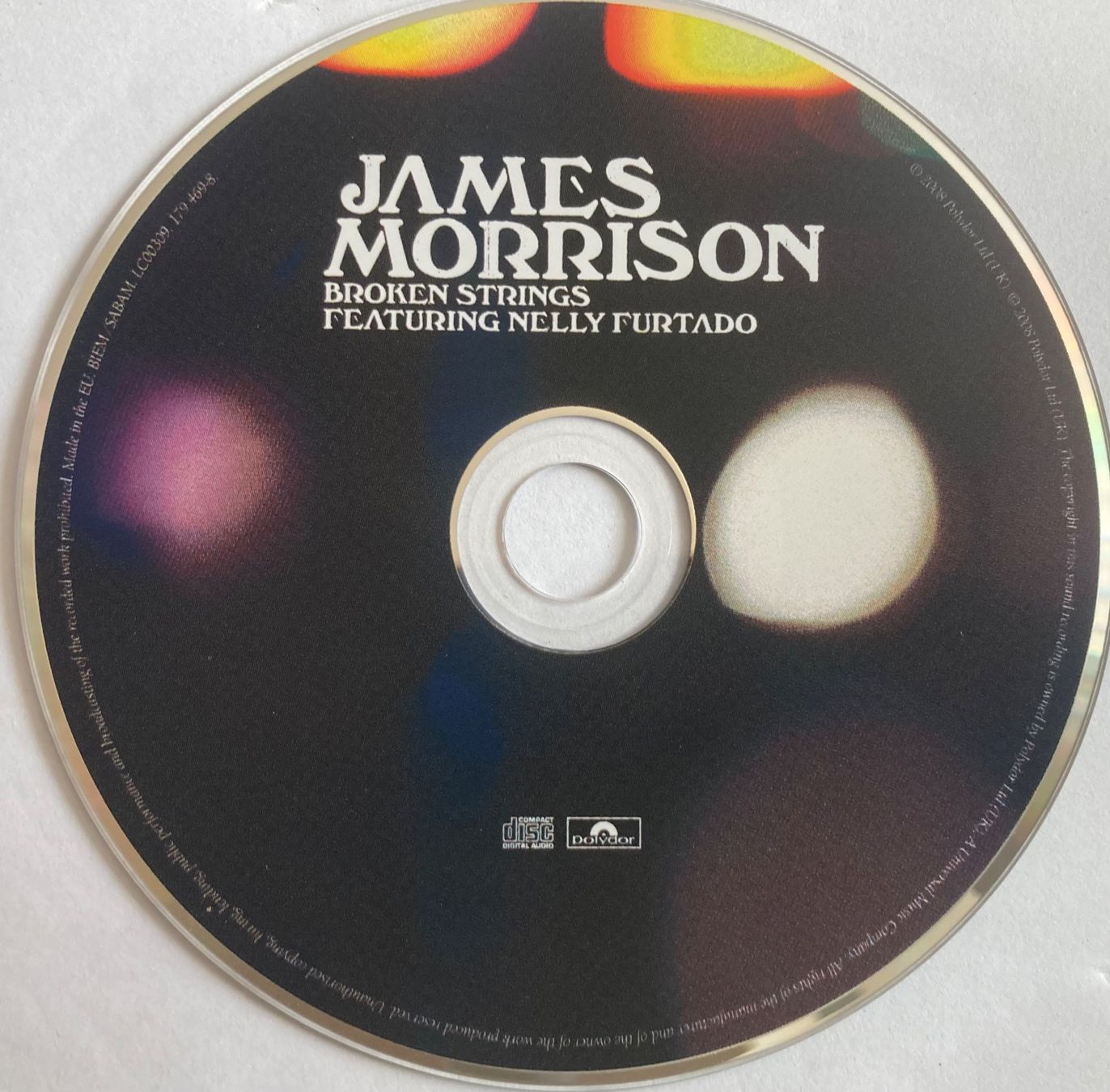 CD: JAMES MORRISON FEATURING NELLY FURTADO - BROKEN STRINGS – Usato da Poliez-Pittet venduto da Newtown-Records 2