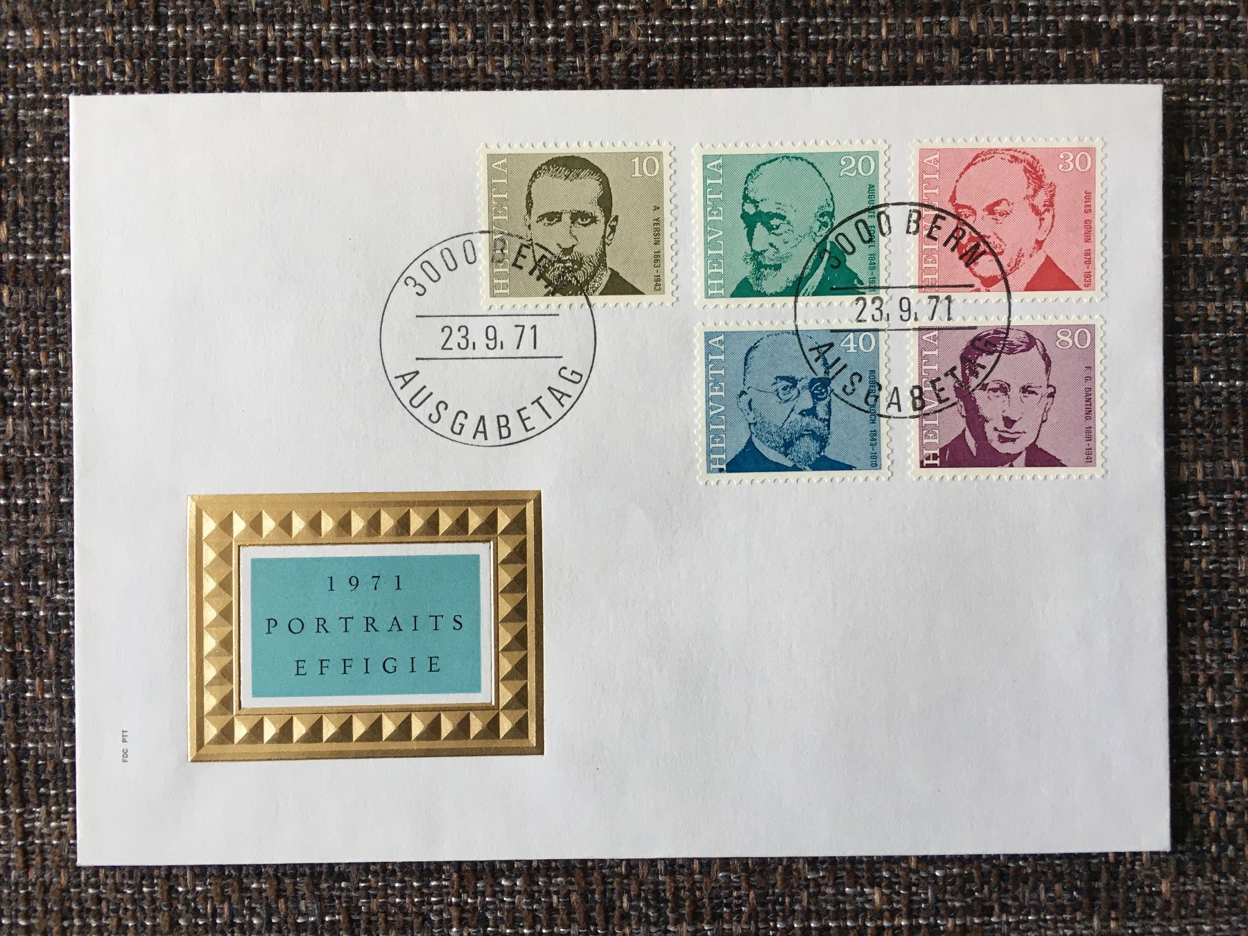Buste & buste per spedizione: CH 1971 FDC Ersttagsbrief Portraits – Usato da holziken venduto da Weston