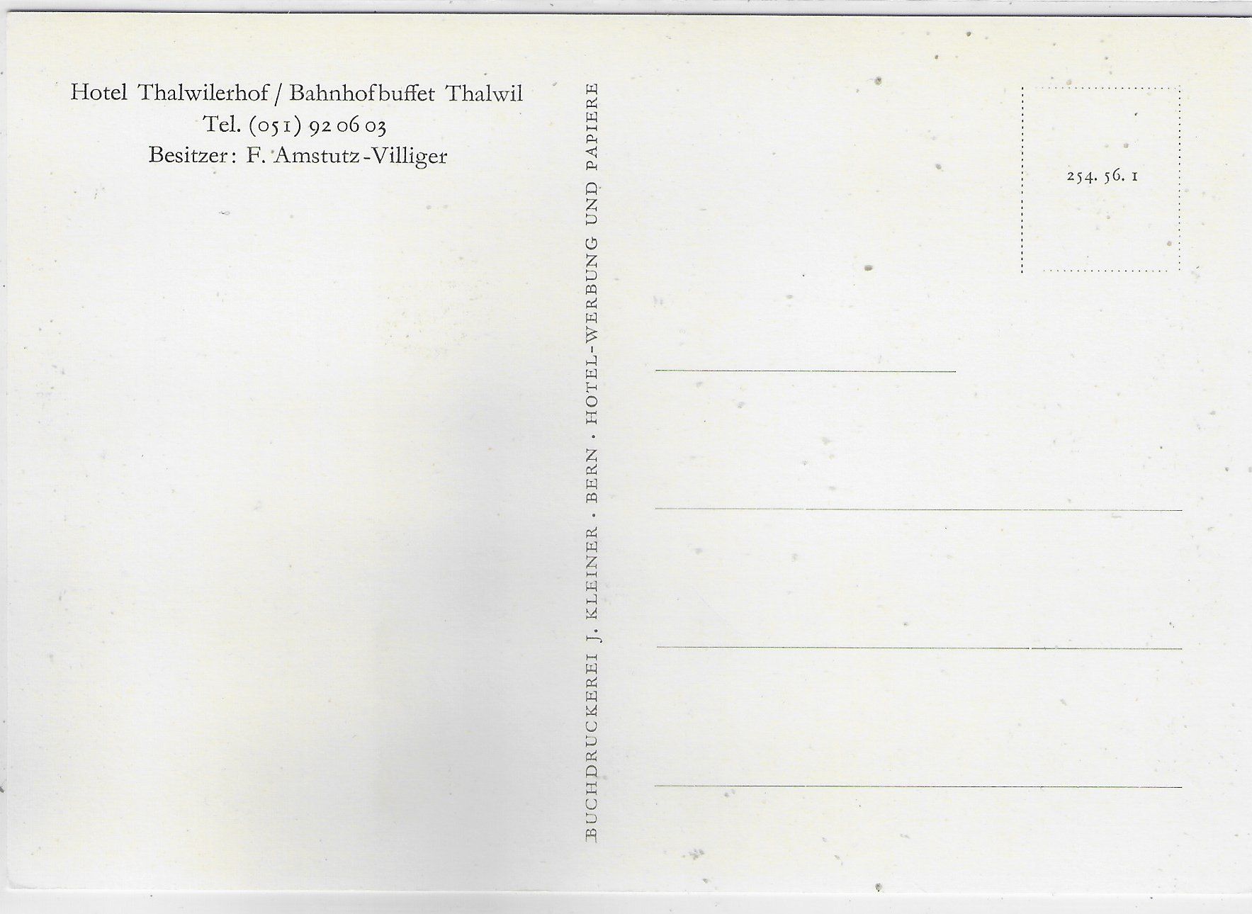 Cartoline postali: Thalwil - Hotel Thalwilerhof/Bahnhofbuffet – Usato da Ettingen venduto da Kartenplanet 1