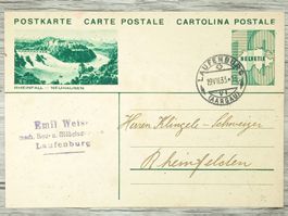 TR10 Carte Postale + Timbre Suisse 1933
