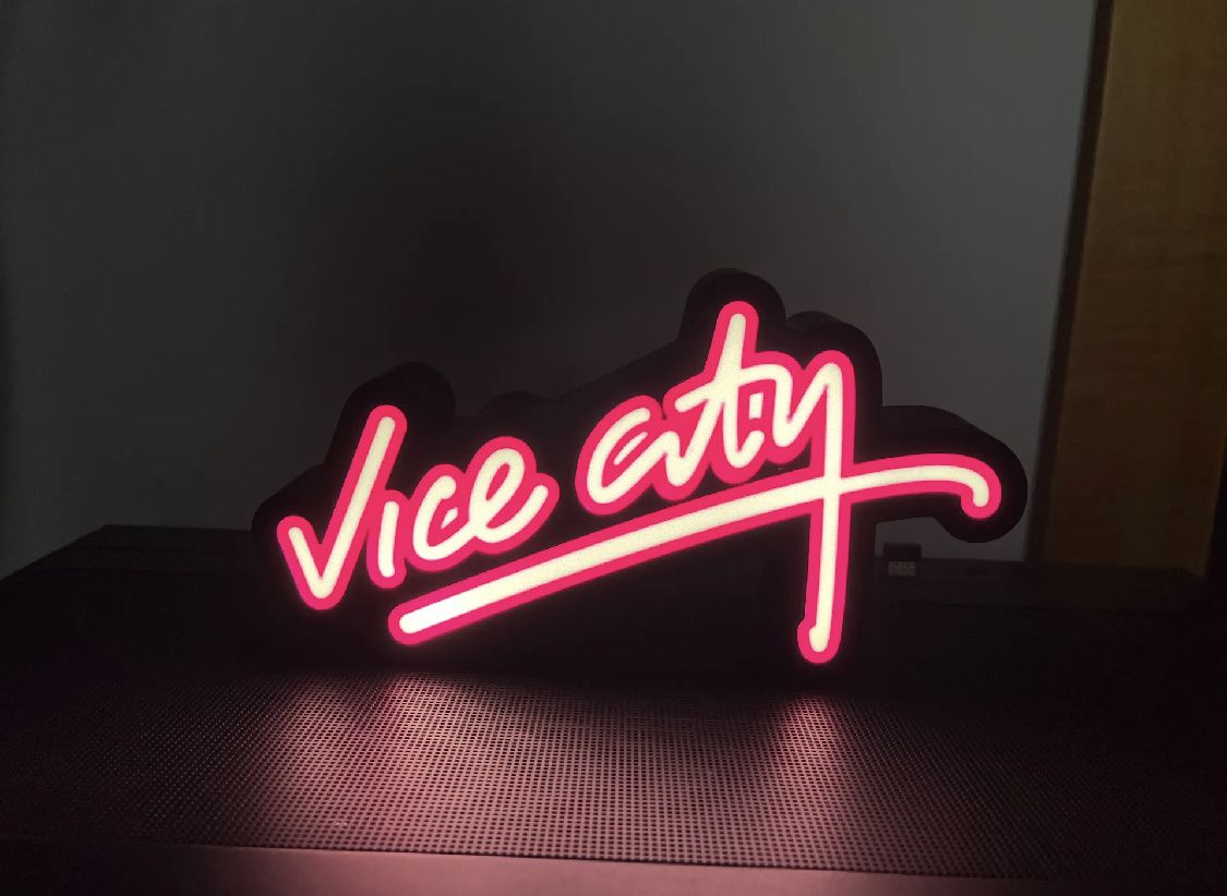 Lampade: Lampe LightBox LED "Vice City" style retro – Nuovo (secondo la descrizione) da Noville venduto da Berlusconi55