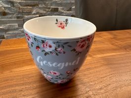 Tasse "Gesegnet" mit Rosenmuster