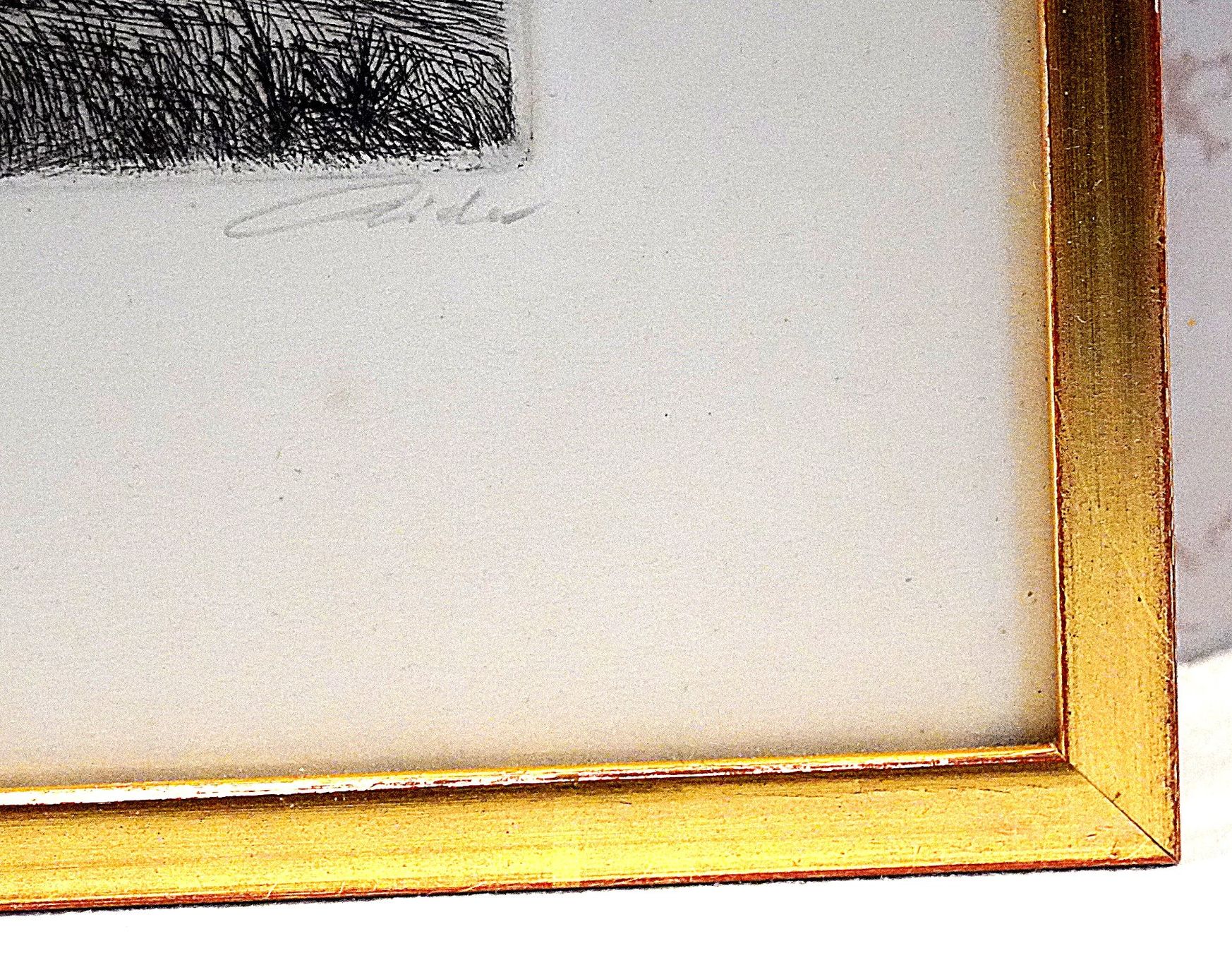 Dipinti: Zug Tuschbild original Rahmen Blattgold – Usato da Baar venduto da 2cvbaar 3