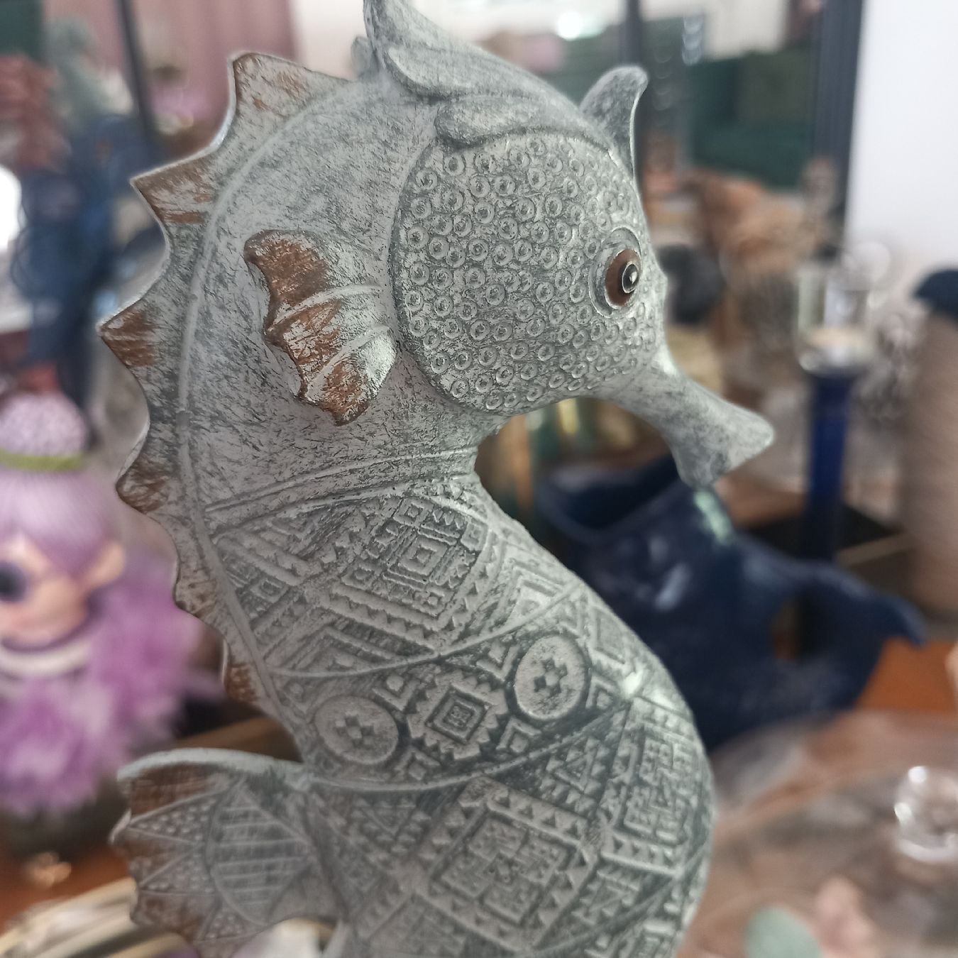 Statuette: DEKO: Zwei Seepferdchen grau u. blau/ neu – Nuovo (secondo la descrizione) da Aegerten venduto da gismolini 1