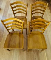 4 Holzstühle, Leiterlehnen-Design 50er/60er J. Horgen-Glarus