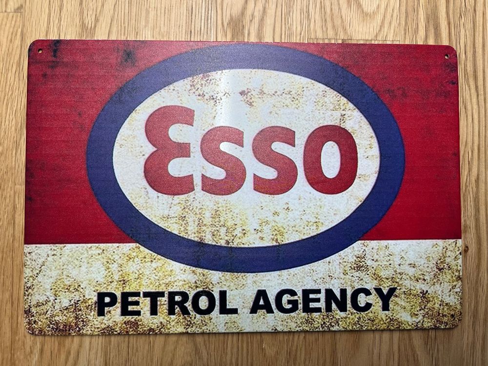 Blechschild Retro rusty Esso Petrol Agency (Neu (gemäss Beschreibung ...