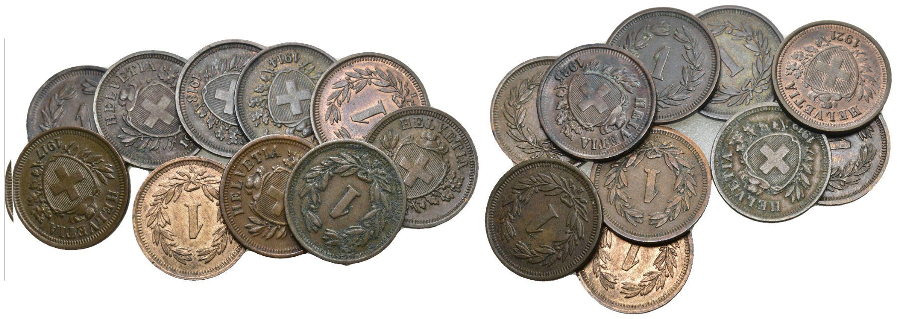 Toutes les monnaies: Schweiz 1 Rappen Lot – D'occasion à Bern par numismatictops