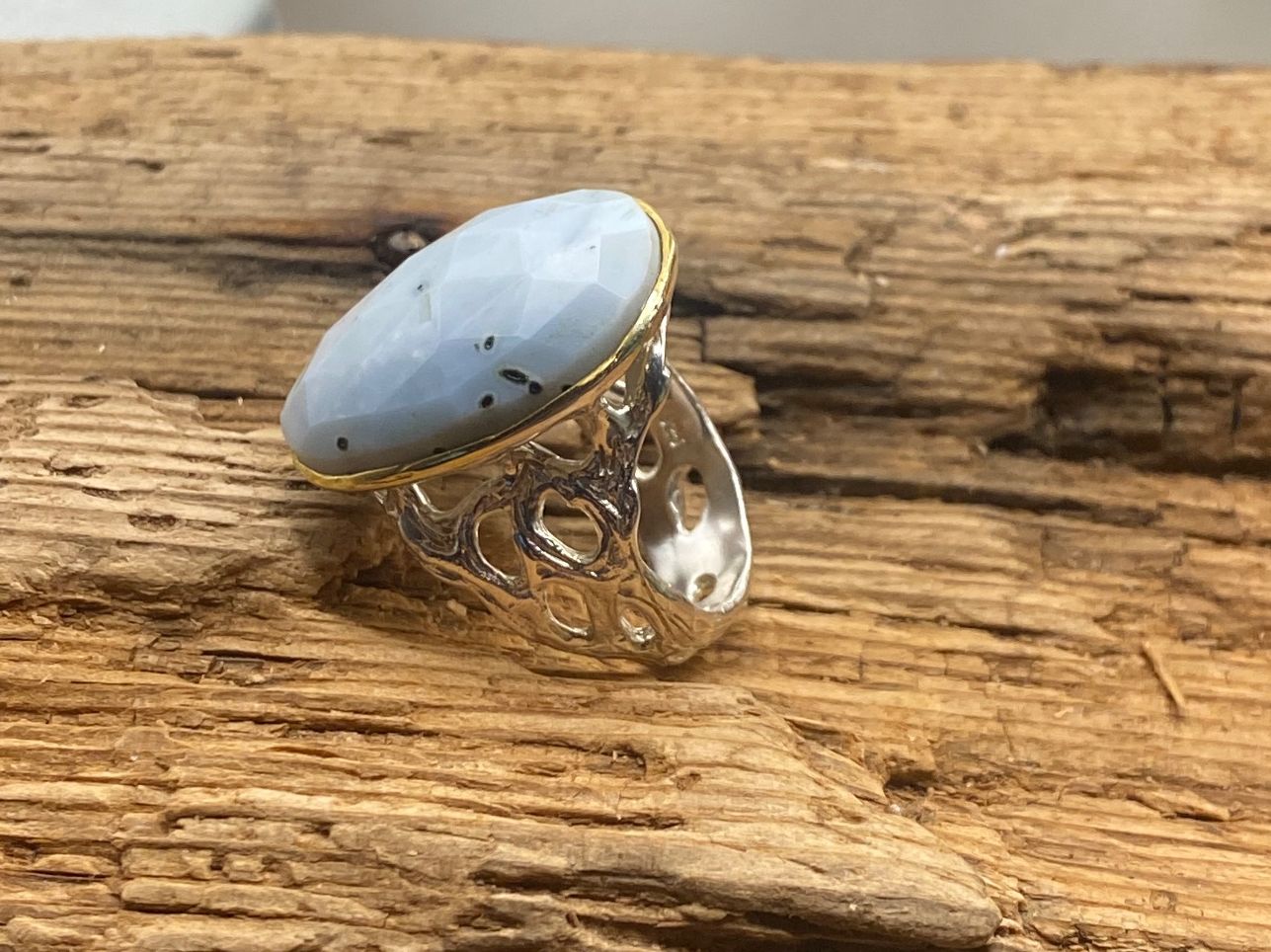 Anelli: Silber Ring mit einem grossen Andenopal – Nuovo (secondo la descrizione) da Luzern venduto da S.Kern01 1